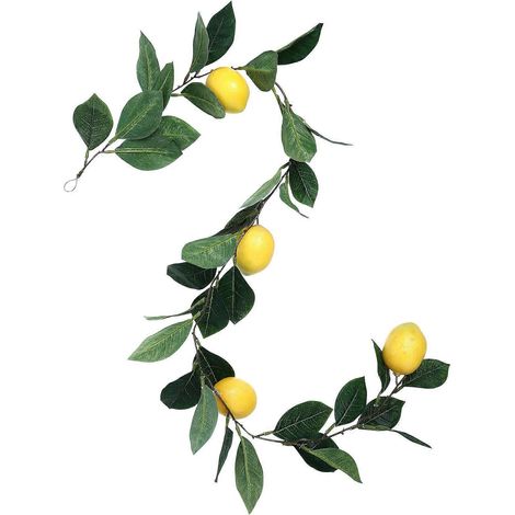 Guirlande de citronniers artificiels jaunes (2 pièces) pour décoration murale. (1/5)