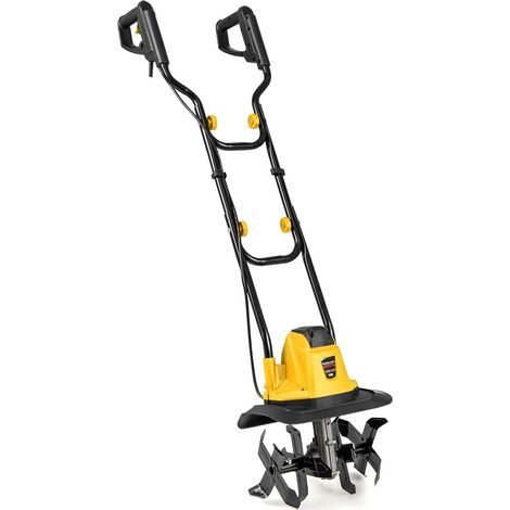 GOPLUS Motobineuse Electrique Filaire 1200W, Motoculteur Manuelle à Fraise 10 A, Largeur de Travail et Profondeur de Travail 22 cm, Ameublisseur Électrique, Fraiseuse de Jardin (Jaune,Largeur 32,5) (1/5)