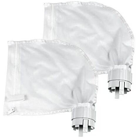 Lot de 2 Sacs Filtrants pour Nettoyeur de Piscine Convient pour Polaris360 et 380 Nettoyeur de Piscine Design Zippé et Réglable en Blanc (1/5)
