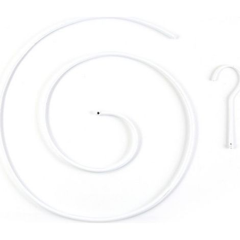Cintre spiralé en acier inoxydable antirouille, gain de place, idéal pour draps, couettes et rideaux de grande taille (blanc). (1/5)