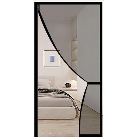 Moustiquaire, rideau à fermeture automatique à aimant puissant, ouverture latérale, noir (100 x 210 cm) (1/5)