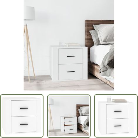 Table de Chevet, Table de nuit, pour Chambre Salon Couloir, Blanc 50x39x47 cm OIB4639E (1/5)