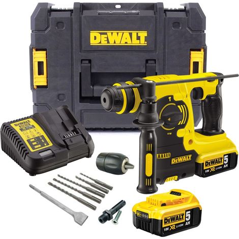 Dewalt DCH253P2 18v 3kg SDS+ Rotary Hammer Drill, 2 x 5.0ah Batt Charger + Chuck (1/3)