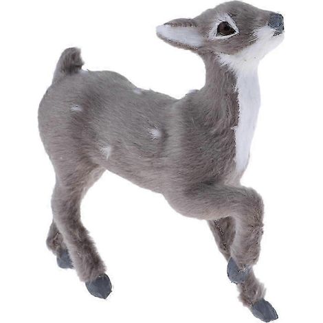 Renne de Noël en peluche simulant un élan, modèle jouet marron clair femelle sur pied-Grey Female Stand