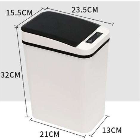 Poubelle intelligente non destinée à la salle de bain, poubelle automatique à capteur de mouvement, poubelle électrique étanche étroite (B) (1/5)