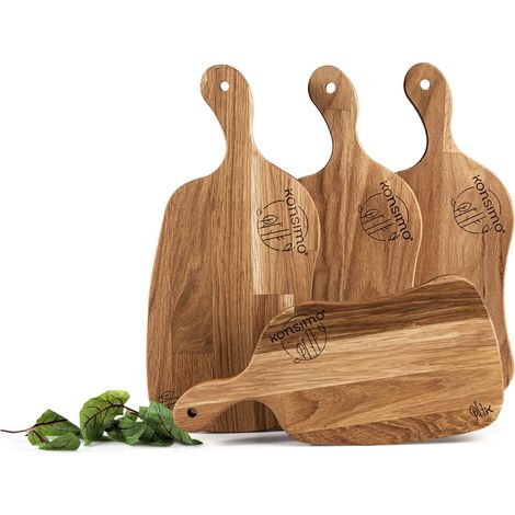 KONSIMO LIVO Frühstücksbrettchen-Set (4tlg.), Eiche geölt (1/5)