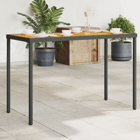 vidaXL Tavolo Giardino Piano Legno Acacia Nero 115x54x74cm
