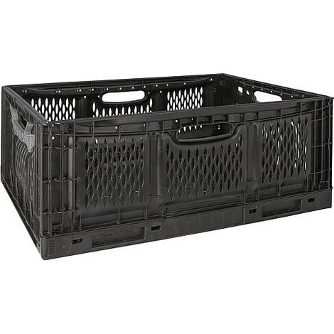Mallette de transport pliable noire 600 x 400 x 230 mm (1/3)