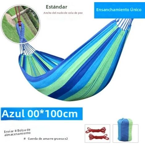 Neue Hängematte aus Canvas mit Streifenmuster für drinnen und draußen, ideal für Camping und Kinder, multifunktional (1/5)
