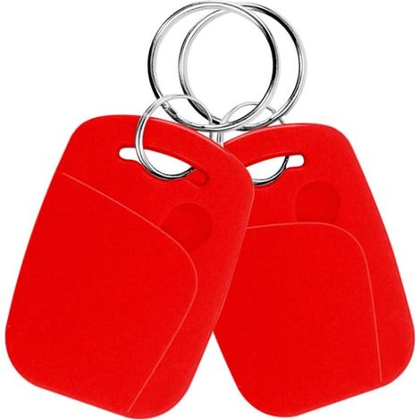 10pcs Porte-clés RFID Double Fréquence 125KHz et 13,56MHz 2-en-1 Porte-clés Composite UID Réinscriptible Utilisé pour Copier/Cloner des Clés/Cartes (Rouge) (1/4)
