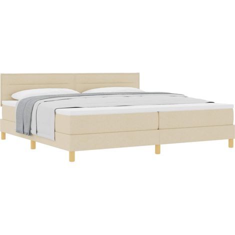 Maison Exclusive - Boxspringbett mit Kissen mit Kopfteil Creme 20