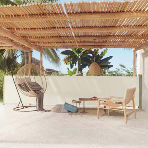 Auvent latéral Store Banne Solaire abri Marquise Brise-soleil rétractable de patio 117x600 cm Crème LKOWF72449 (1/5)