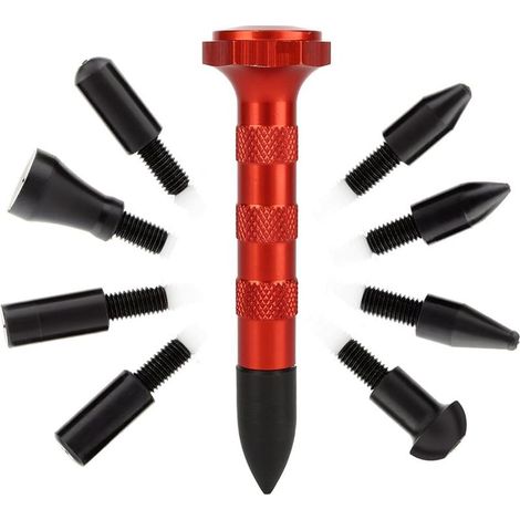 Robinet à enduire Outil Réparation paintless dent Hail Retrait Outils w/9 têtes pour automatique pdr (1/5)
