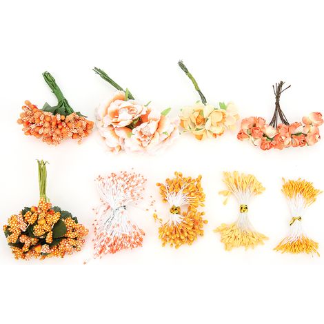 Fleur Artificielle Orange - Matériau Réaliste Pour Mariage Et Décoration Maison - Lot De 10 À 18 Couleurs (1/5)