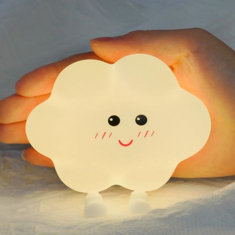 Veilleuse Nuage Enfant, Veilleuse Nuage Bébé avec Fonction de Gradation Tactile,Lampe de Chevet Enfant Deco Chambre Bebe, Rechargeable lampe de nuit Tenture murale magnétique