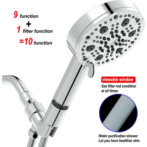 9+1 funzioni con pistola per filtraggio dell'acqua, set doccia portatile Beauty (1/5)