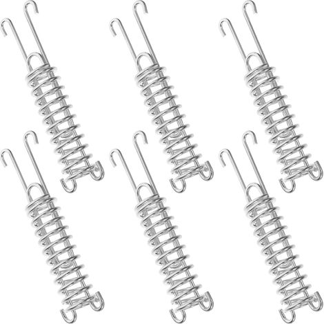 Boucles à Ressort pour Corde de Tente de Camping en Acier au Carbone, 6 Pièces, Tendeurs Élastiques Résistants au Vent, Fixation pour Auvent, Équipement Polyvalent pour Randonnée (1/5)