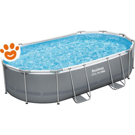 Bestway Piscina Ovale Steel Pro Max (488x305x107cm) con Pompa a Filtro Art. 56448 - Steel Pro Max (488x305x107cm) - Piscine