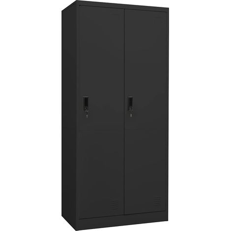 Garde-robe Meuble de Rangement - Style Contemporain Anthracite 80x50x180 cm Acier BV674434 - BonneVie (1/5)