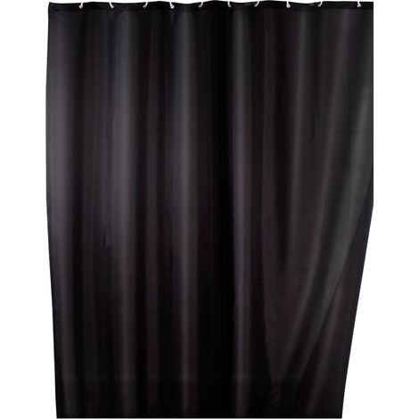 Wenko, Duschvorhang Uni black - Anti-Schimmel/Anti-Bakteriell, Polyester,schwarz (1/5)