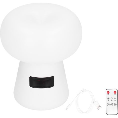 Wiederaufladbares weißes Nachtlicht mit Fernbedienung, Uhr, 3 Timer-Einstellungen, 6 Helligkeitsstufen, USB-Lampe fürs Schlafzimmer (1/5)