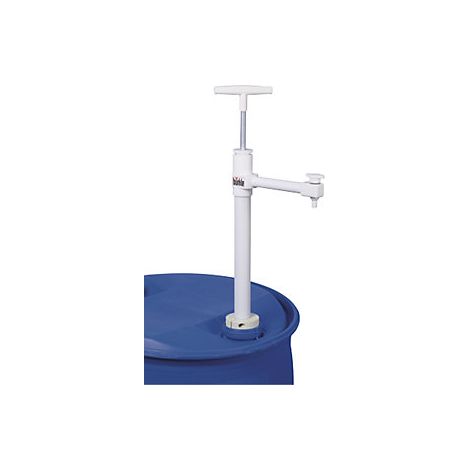 Bomba manual de PTFE para bidones con tubo acodado de descarga (1/5)