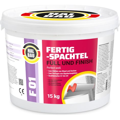 HALBAU Fertigspachtel Füll Und Finish PERFECT Weiß F01 - 15KG (1/5)
