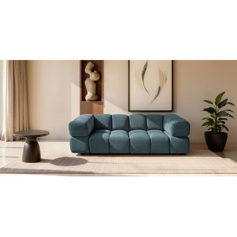 Sofa Designersofa BLANCHE 3-Sitzer in Stoff Puente Türkis