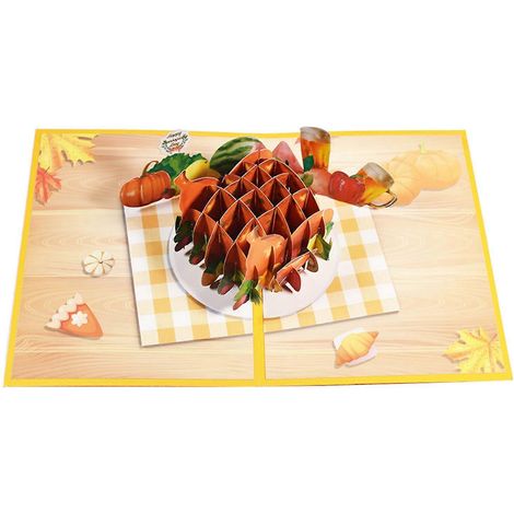 3D-Pop-up-Grußkarte mit Truthahnmotiv für Thanksgiving – Überraschungskarte mit geheimnisvollem Motiv