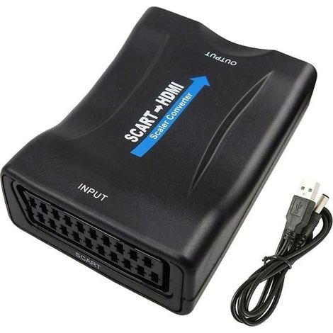 Adattatore convertitore da SCART a HDMI, adattatore video e audio da SCART a HDMI 1080P HD con supporto PAL NTSC SECAM per PS4 PS3 TV (1/4)