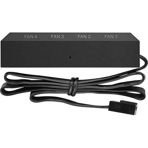 Hub pour boîtier PC compatible avec 1 à 4 ventilateurs PWM, contrôleur de vitesse, adaptateur 4 broches/3 broches, multicolore