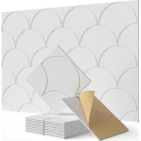Lot de 12 panneaux muraux adhésifs insonorisants haute densité, 30 x 30 cm, compatibles avec les portes. (C QAQ) (1/5)