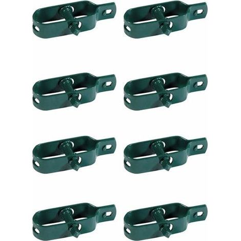 Verde Lot de 8 tendeurs de fil plastifies pour cloture, maille, sechoir a linge, en metal pour jardin, pour poteaux, lot de 8 (1/4)