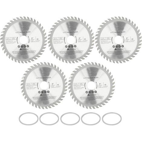 5 pièces 4.9in lame circulaire 40 dents disque de coupe carbure pointe bois coupe scie mer 40 dents (1/5)