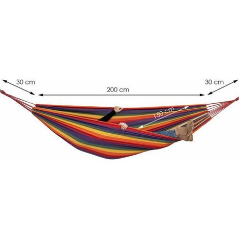 Hamac de jardin matrimonial 200 x 150 cm en coton Relax Camping Tente Springos (1/3)