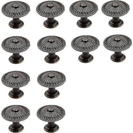 Boutons de meuble, lot de 12, poignées de commode, boutons de tiroir vintage en bronze, boutons de porte de meuble (1/5)