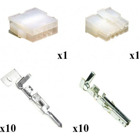 Kit Connettore Mini Fit Maschio Femmina 5x2 Vie