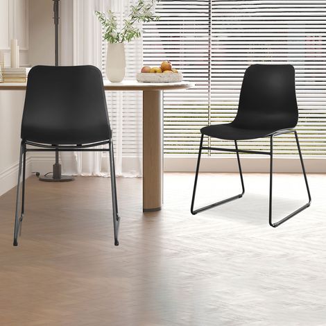 Lot de 2 chaises 52x44x81 cm noir - NOZYZ
