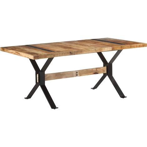 vidaXL Mesa de comedor madera de mango rugosa 180x90x76 cm (1/5)
