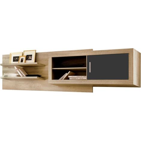 Módulo alto de 1 puerta con respaldo 245 cm Nuka Cambria - Grafito (ancho) x 65cm (alto) (1/5)