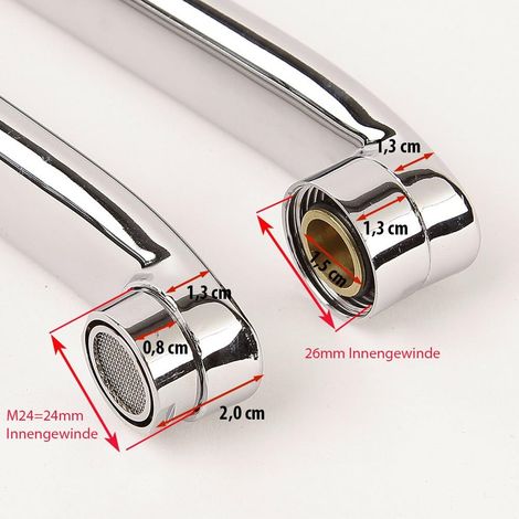 Tope para instalación de brazo de grifo de cocina, brazo de válvula, caño de grifo - Solo 24 cm de largo (1/5)