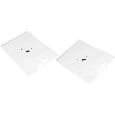 Lot de 2 panneaux adhésifs PVC réutilisables blancs 30x40cm pour tableau d'écriture effaçable, idéal pour bureau, école, maternelle, dessin mural, avec 1 feutre noir inclus (modèle zsz1165) (1/5)