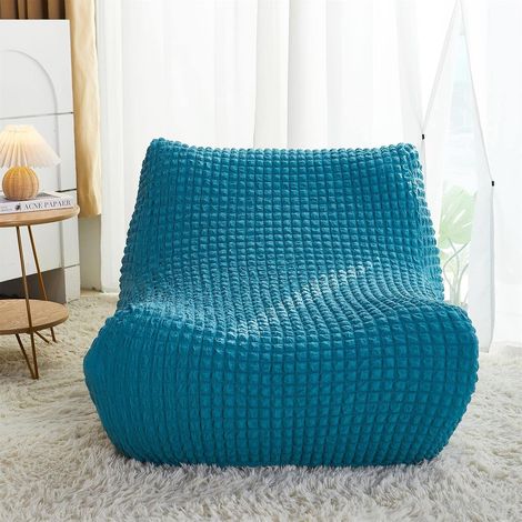 Lazy floor sofa cover, comfortable sofa cover for adults, stretchable protective cover without armrests for living room, bedroom, office, lounge (C, lake blue) (1/5)