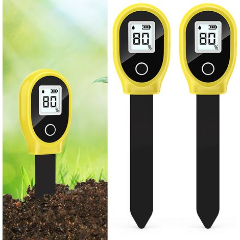 Lot de 2 testeurs de sol, humidimètre pour terre, hygromètre portable pour plantes en pot, jardins et pelouses (1/5)