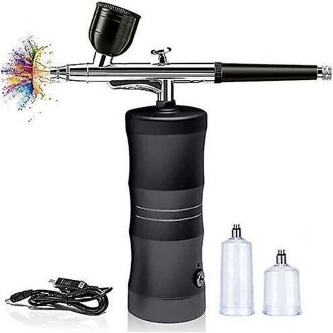 Kit aérographe avec compresseur portable sans fil Mini Air Brush Kit pour peinture, tatouage, nail art, mode, maquillage, décoration de gâteau, barber (1/5)