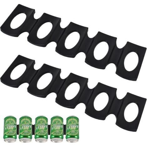 2 Pièces Porte Cannettes Silicone Noir, Tapis en Bière Range Bouteille Pliable, Porte Bouteille Frigo en Silicone Peut Contenir 15 Bouteilles, Porte Bouteilles Réfrigérateur pour Fêtes D'anniv (1/5)