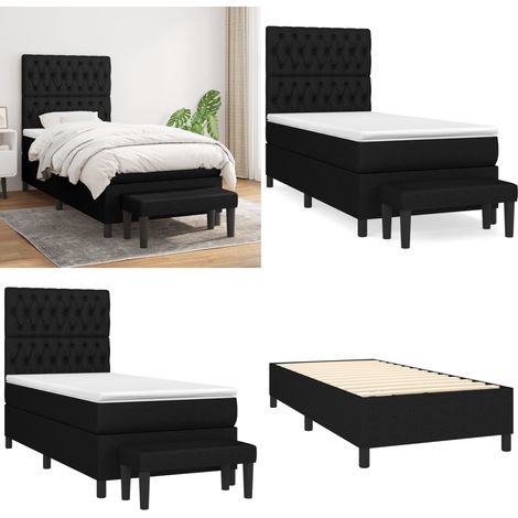 Boxspringbett mit Matratze Schwarz 100x200 cm Stoff - Boxspringbett - Doppelbett - Schlafsofa - Bettenrahmen - Betttisch - Home & Living (1/5)