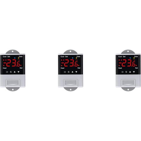 Trois régulateurs de température/thermostats sans fil WiFi, AC110-220V, capteur NTC DTC1201, affichage numérique, contrôle par application, adaptés à un usage domestique. (1/3)