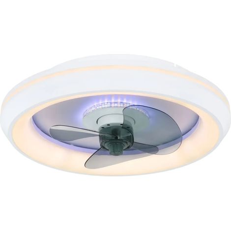 Ventilatore Soffitto con Luce Notturna CCT Telecomando Dimmer Bianco