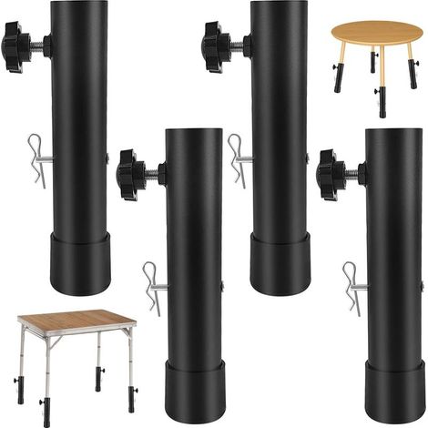 Lot de 4 Rallonges de Pieds de Table, avec 4 loquets et 4 goupilles de verrouillage, rallonges de pieds de chaise de 20 cm,convient pour Meubles/Table/Chaise (1/5)